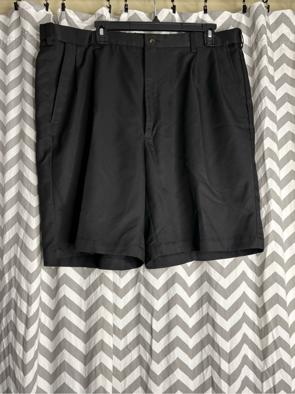Haggar Black Flat-Front Men's Dress Shorts
